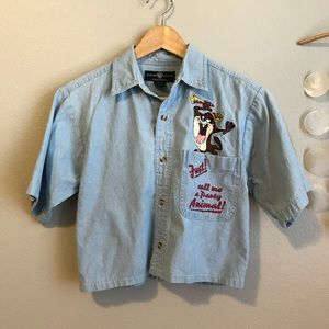 SOLD Vintage Denim Crop Top